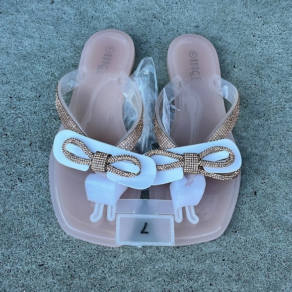Rouge Bow Jelly Sandals - Picture 1 of 5